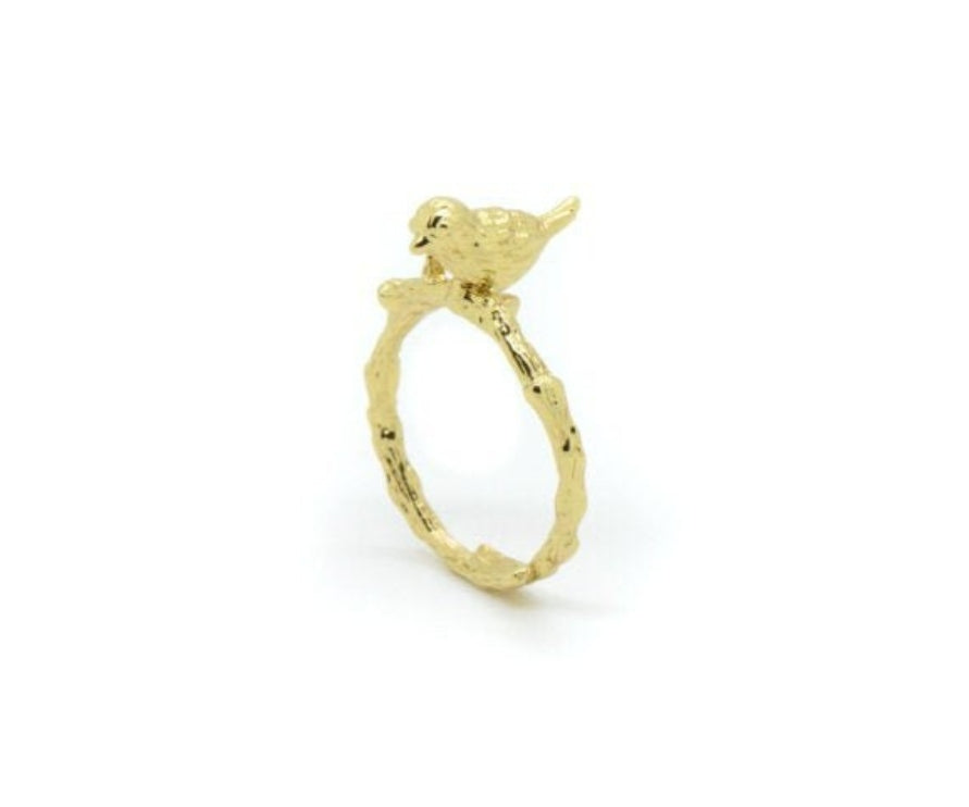Darling Bird Adjustable Ring in Gold Plating - Ingredients For Lovely