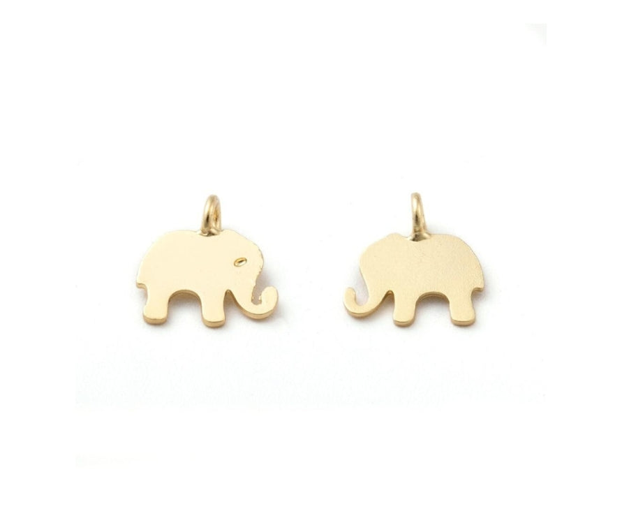 Elly Tiny Golden Brass Elephant Charms - Ingredients For Lovely