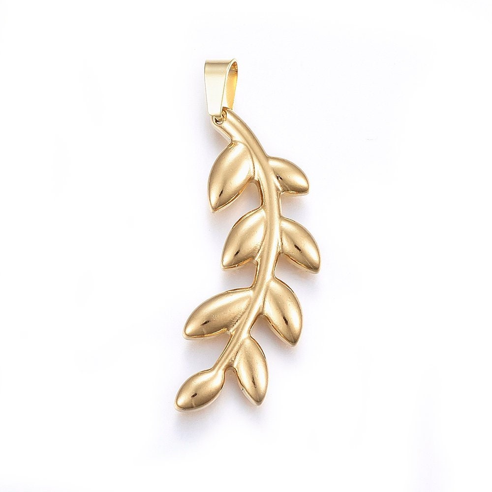 Athena Leaf Vine Pendant in 24k Gold Stainless Steel - Ingredients For Lovely