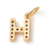 Alphalite 24k Gold-Dipped Brass Uppercase Alphabet Charm with CZ Gemstone - Ingredients For Lovely