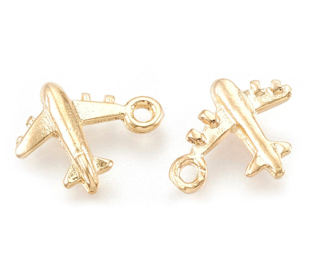 Skye 18k Gold Dipped Flat Airplane Charm - Ingredients For Lovely