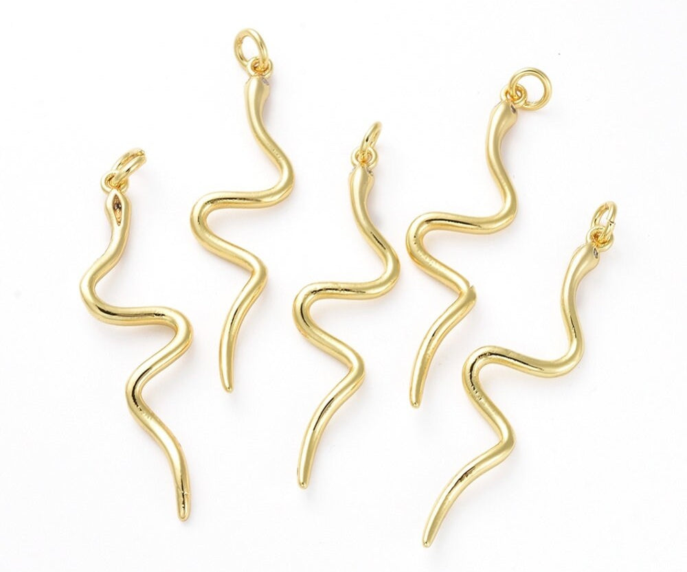 Silvia Gold-Plated Brass Snake Charm