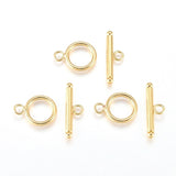 Trio Brass Toggle Clasp, Ring, Elegant Golden Jewelry Components - Ingredients For Lovely
